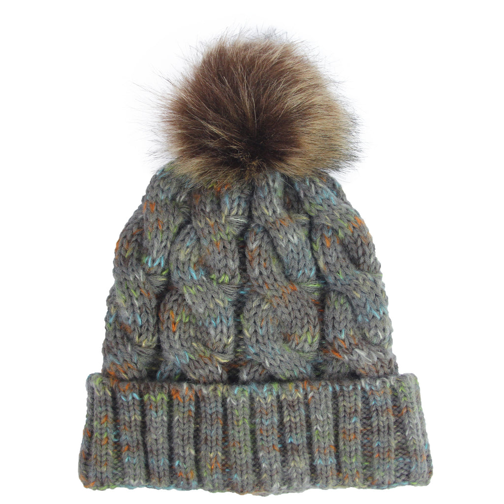 2019 Colorful Pom Pom Knit Beanie for Ponytail