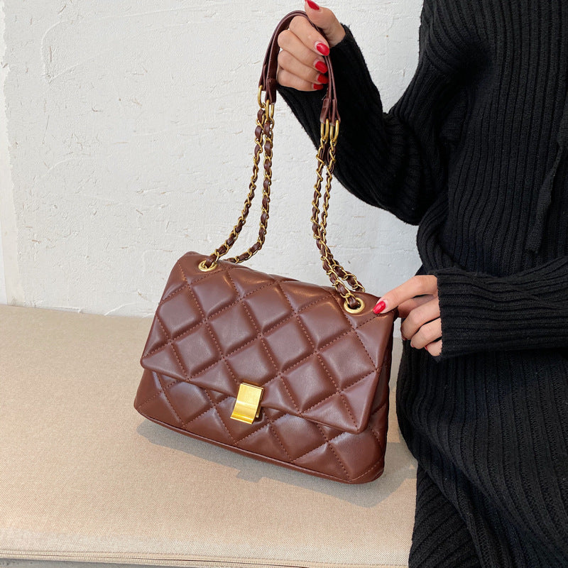 Chain-Strap PU Shoulder Bag