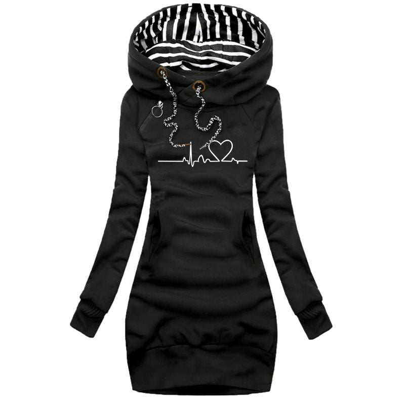 Slim-Fit Hooded Sweater – Cozy Mid-Length Style