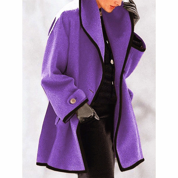 Women's Thick Plush Contrast Coat