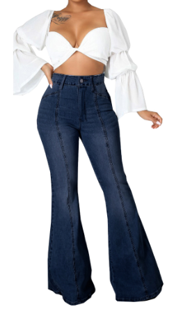 Women's Elastic Flared Foldable Jeans
