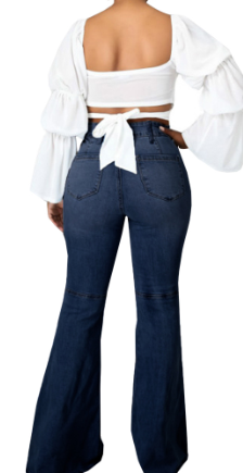 Women's Elastic Flared Foldable Jeans