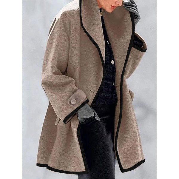 Women's Thick Plush Contrast Coat