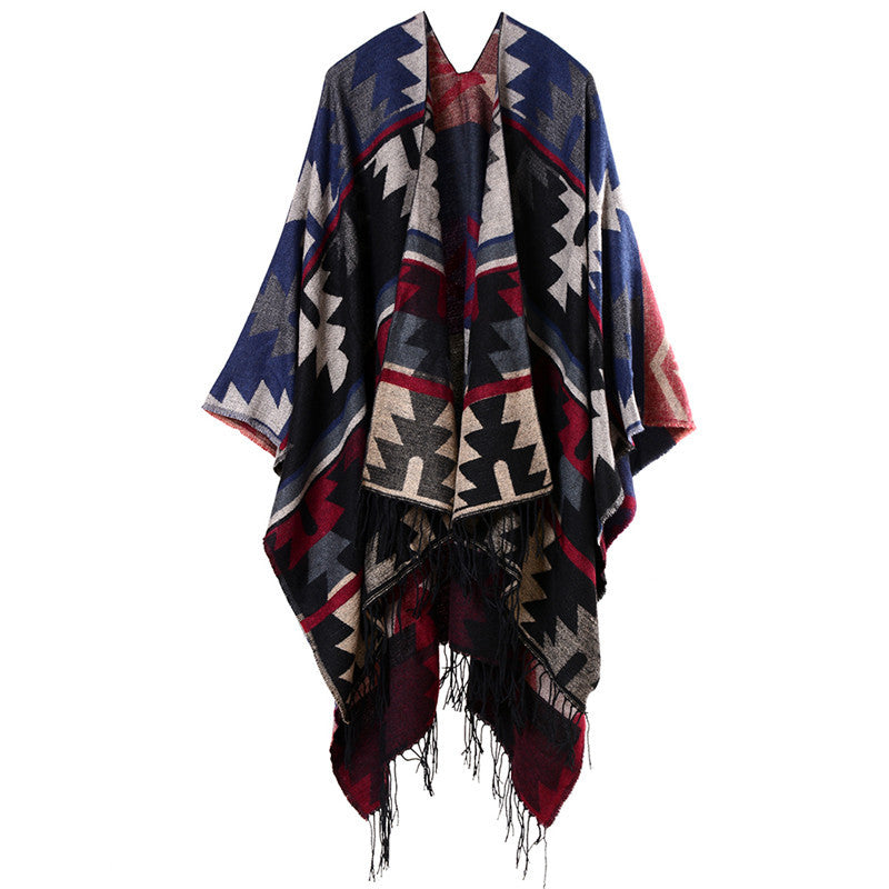 Geometric Diamond Cape Scarf