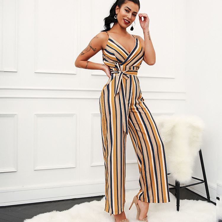 Striped Sleeveless Wide-Leg Jumpsuit – Effortless One-Piece Style