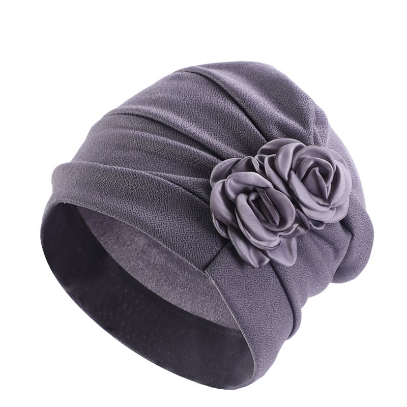 Ethnic Headscarf for Chemotherapy with Two Flowers