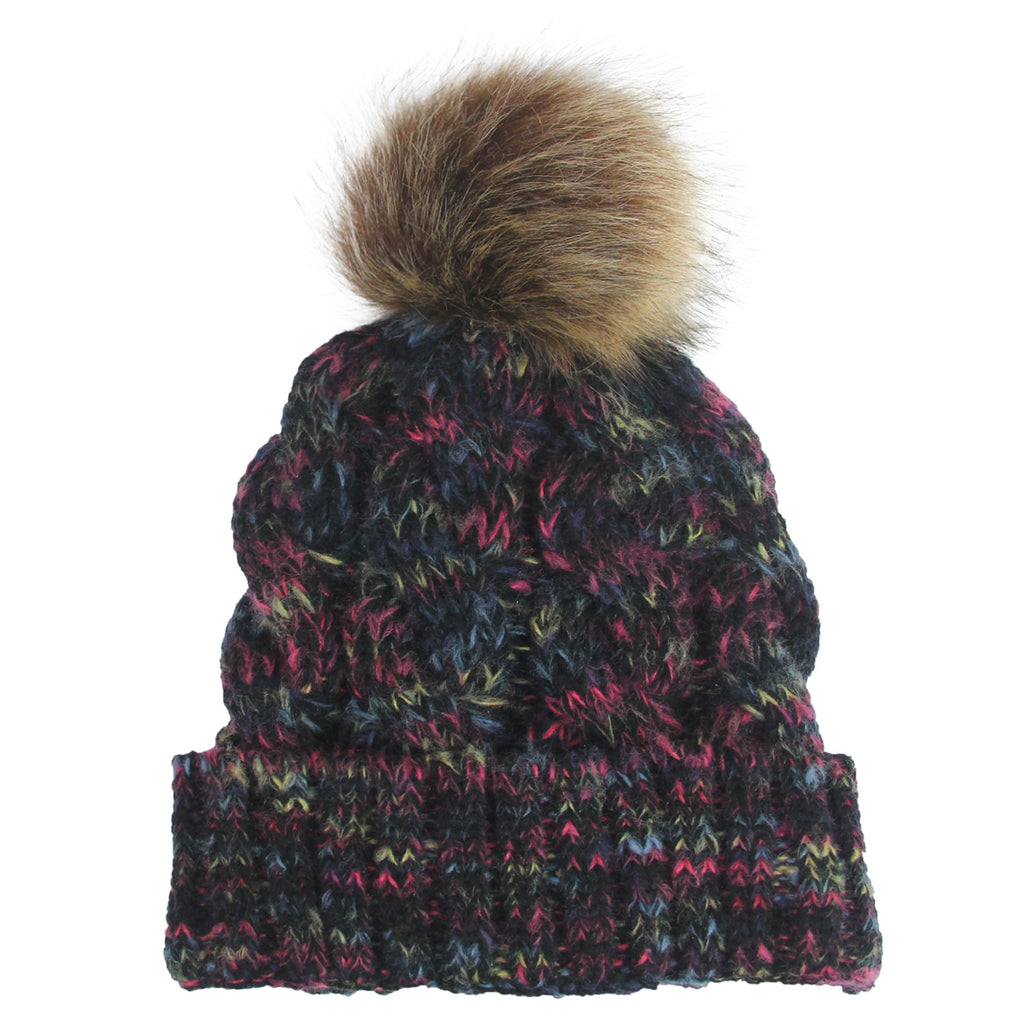 2019 Colorful Pom Pom Knit Beanie for Ponytail