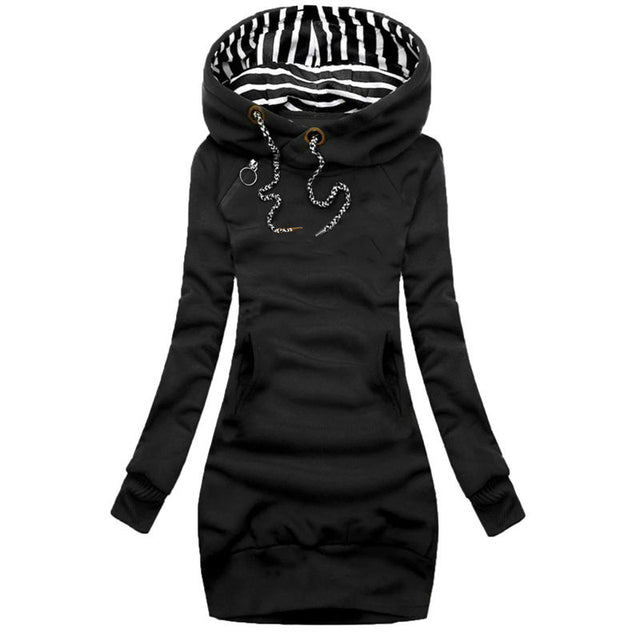 Slim-Fit Hooded Sweater – Cozy Mid-Length Style