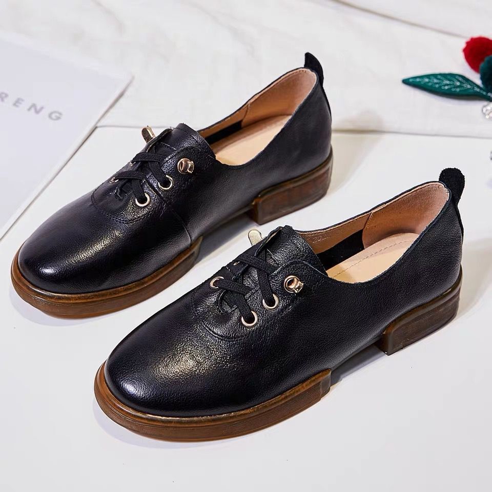 Genuine Leather Slip-On Loafers — Vintage Style