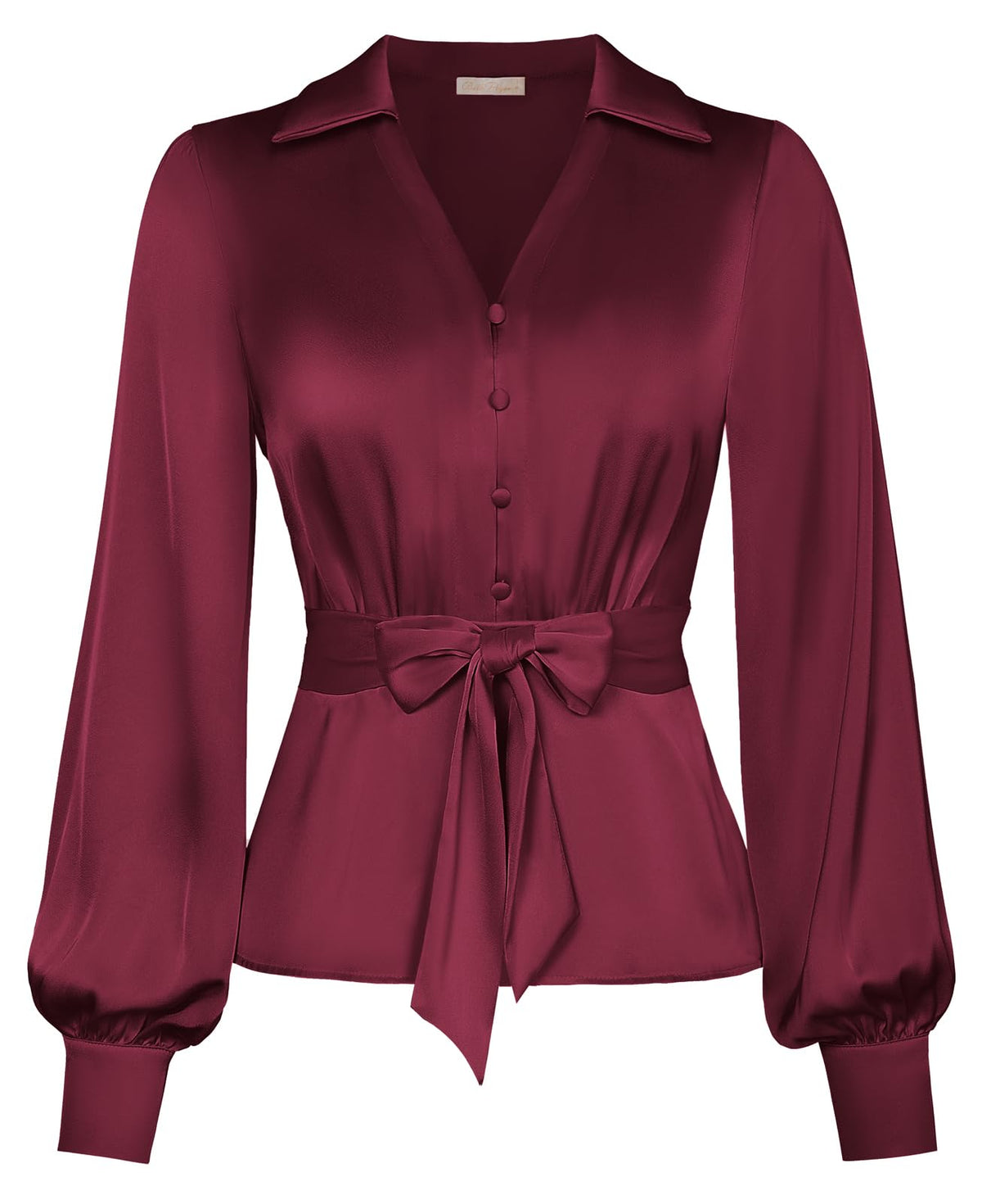 Belle Poque Satin V-Neck Blouse