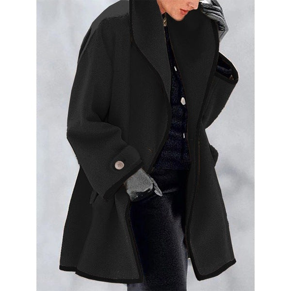 Women's Thick Plush Contrast Coat