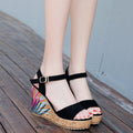 Women's Embroidered Wedge Sandals