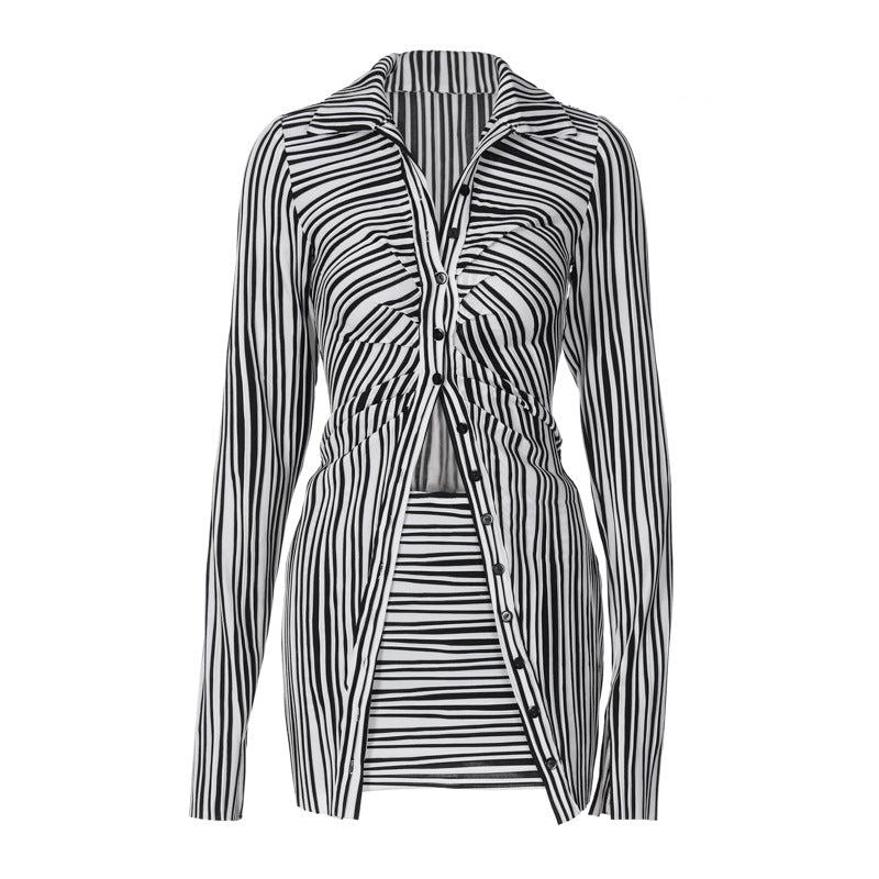 Zebra Print Cardigan & Bodycon Skirt Set – Bold Two-Piece