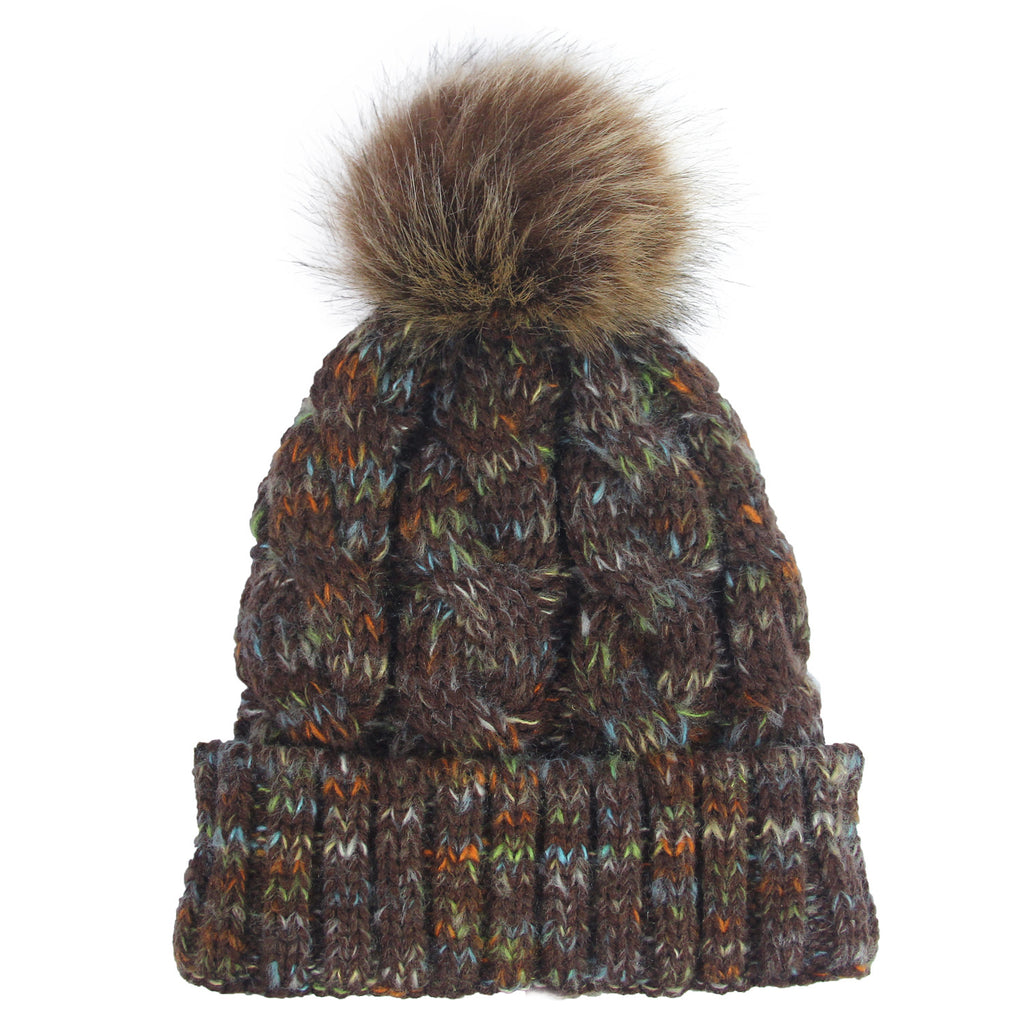 2019 Colorful Pom Pom Knit Beanie for Ponytail