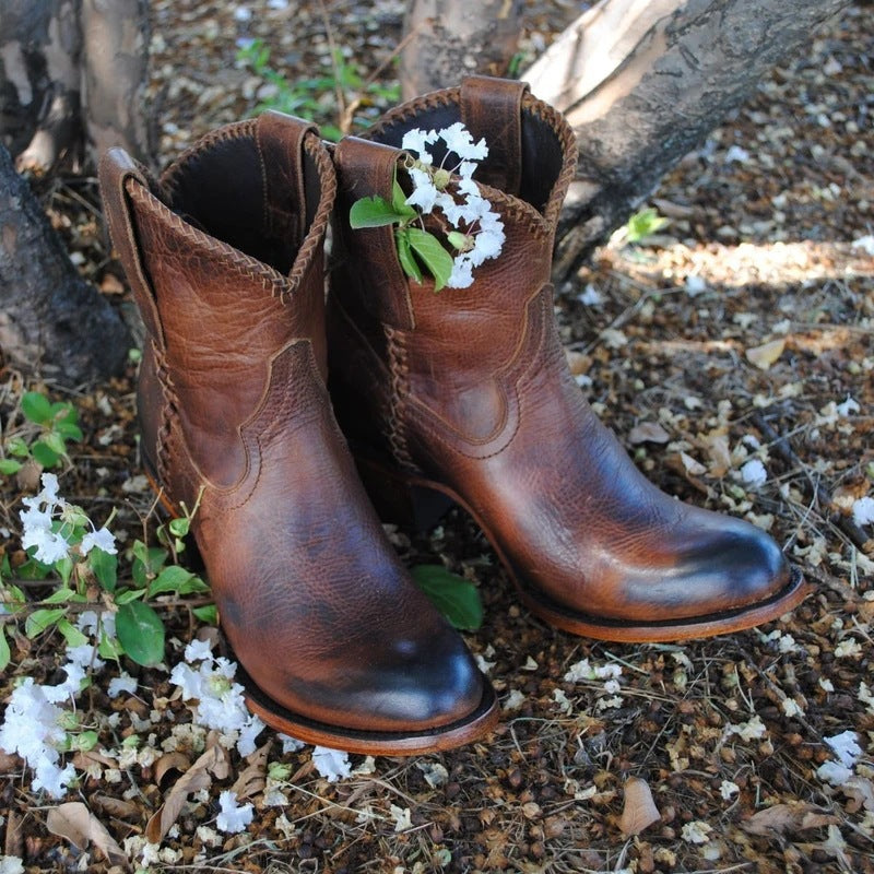 New Thick-Heeled Low-Top Women's Boots (Sizes 40-43)
