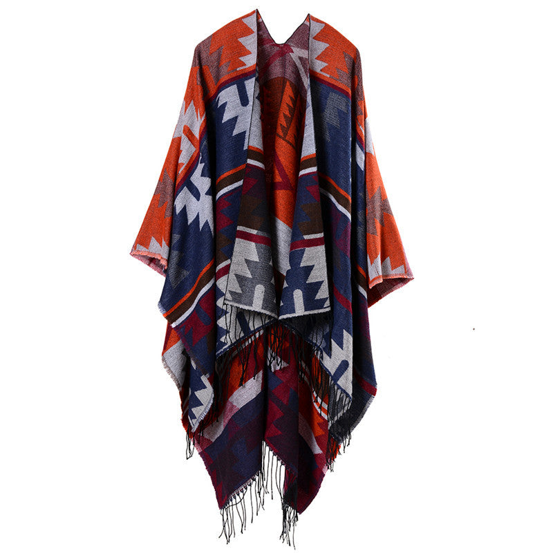 Geometric Diamond Cape Scarf