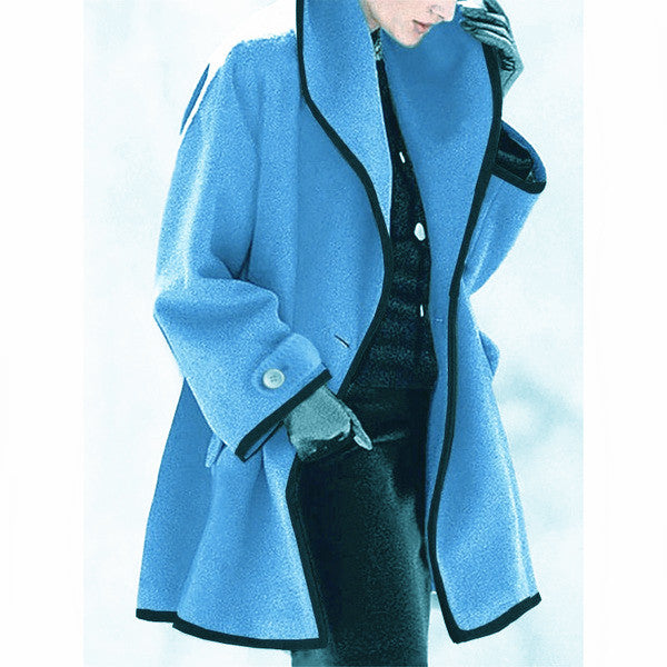 Women's Thick Plush Contrast Coat