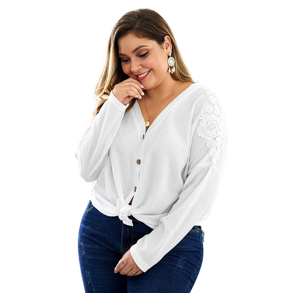 Plus Size Button-Front Knit Cardigan