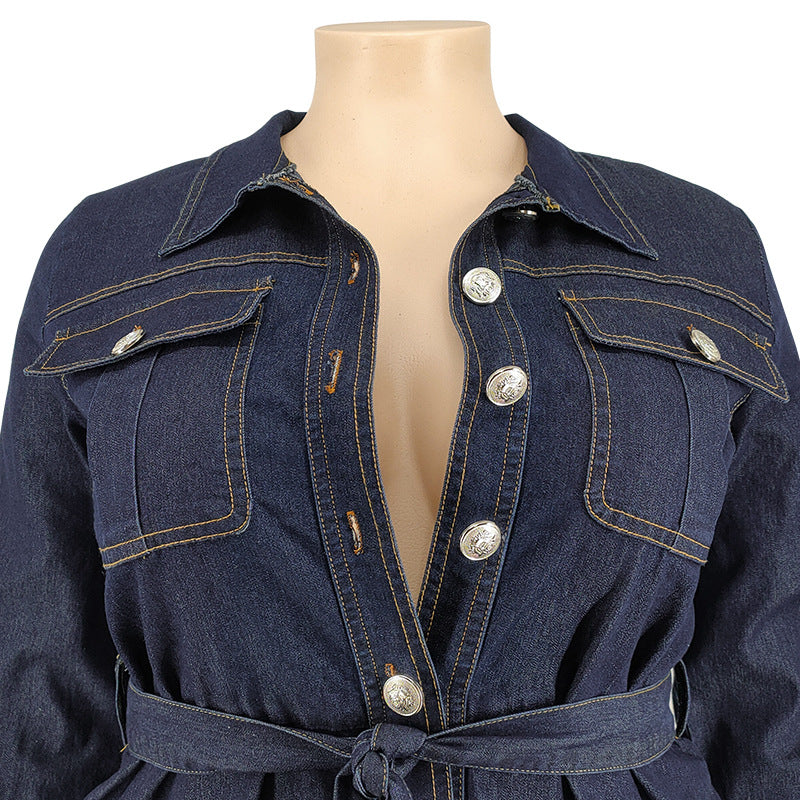 Plus-Size Denim Jumpsuit