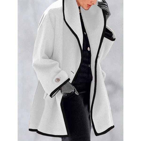 Women's Thick Plush Contrast Coat