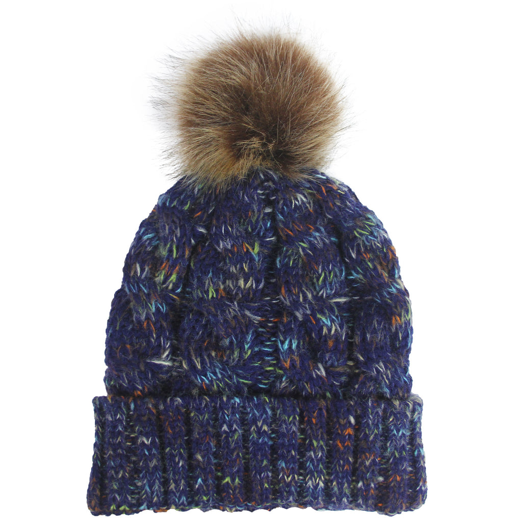2019 Colorful Pom Pom Knit Beanie for Ponytail