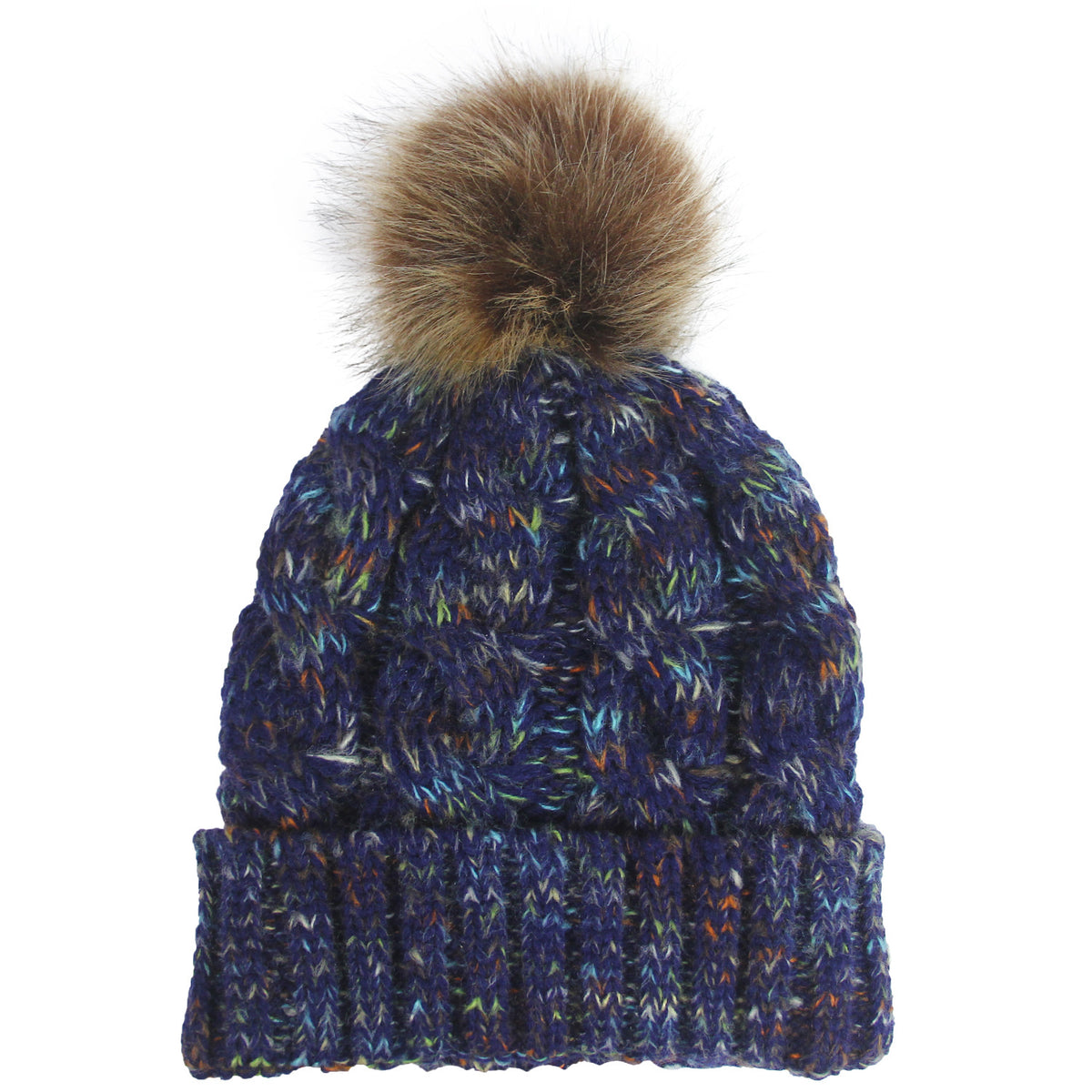 2019 Colorful Pom Pom Knit Beanie for Ponytail