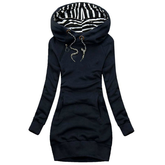 Slim-Fit Hooded Sweater – Cozy Mid-Length Style