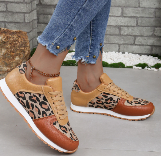 Women's Leopard Print Platform Sneakers