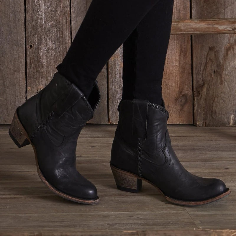 New Thick-Heeled Low-Top Women's Boots (Sizes 40-43)