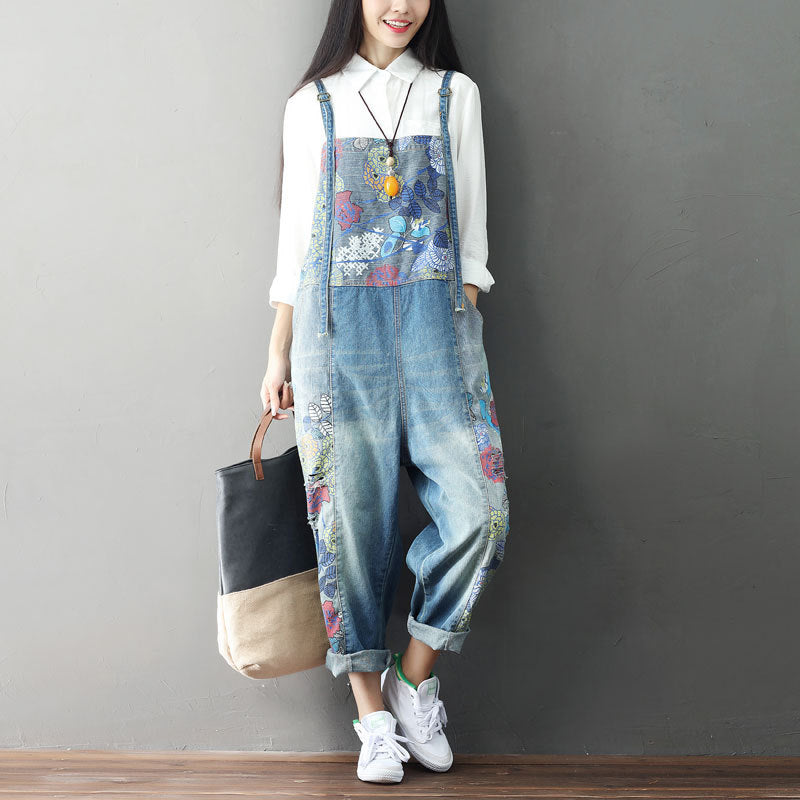 Chic Plus Size Colored Denim Overalls