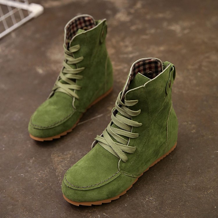 Flat Lace-Up Ankle Boots