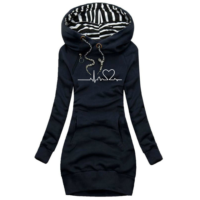 Slim-Fit Hooded Sweater – Cozy Mid-Length Style