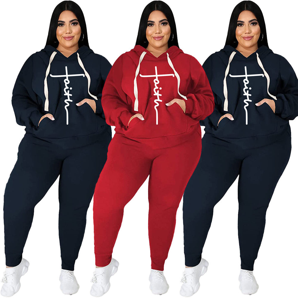 Plus Size 2-Piece Tracksuit Set