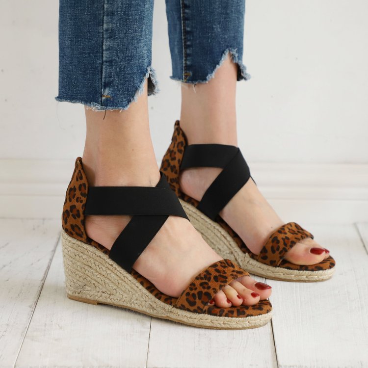 Snake Print Cross-Strap Women's Shoes