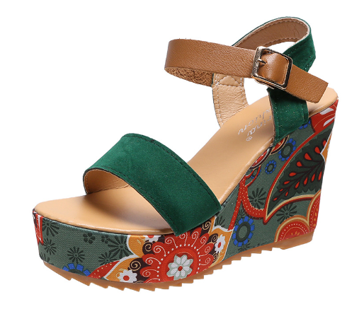 Women's Embroidered Wedge Sandals