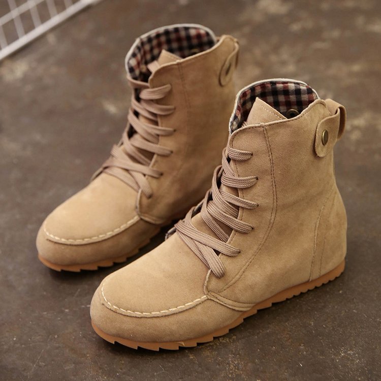 Flat Lace-Up Ankle Boots