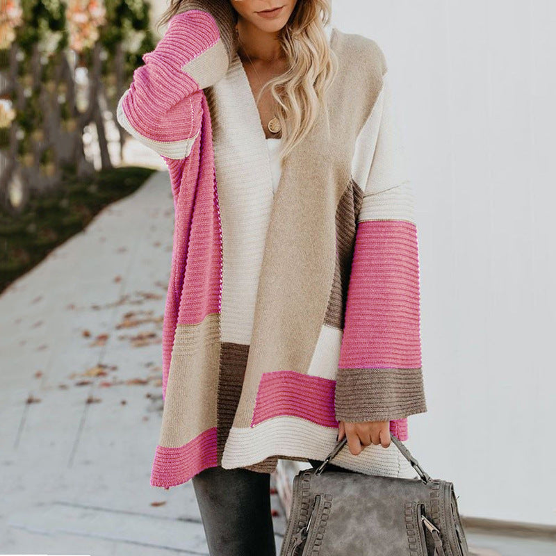 Color Block Knit Cardigan