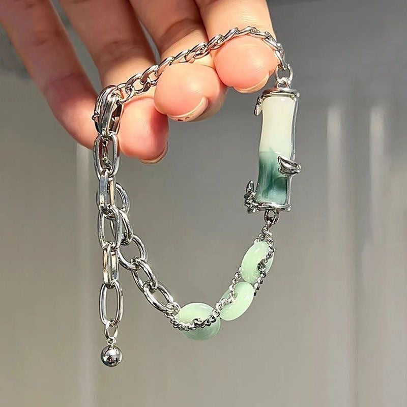 Bamboo Lily Floral Bracelet – Handcrafted Zinc Alloy Jewelry