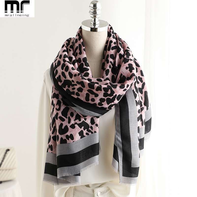 Leopard Print Long Scarf