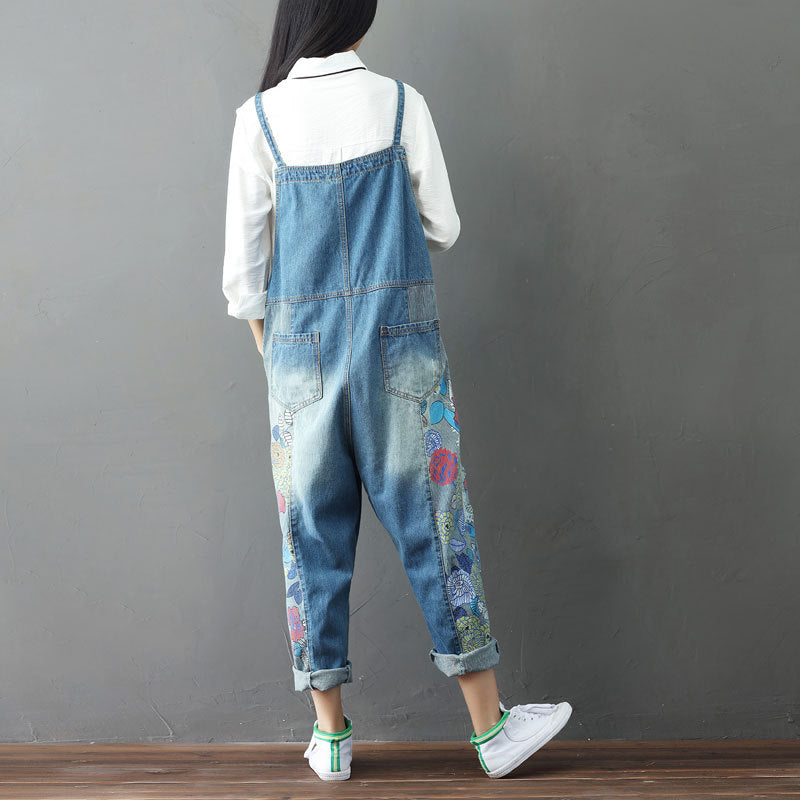 Chic Plus Size Colored Denim Overalls