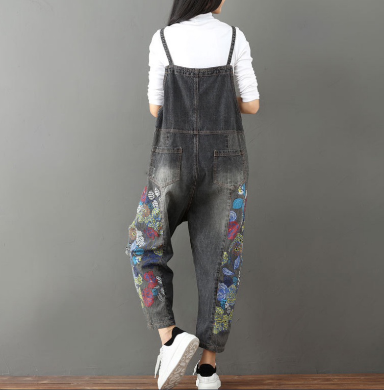Chic Plus Size Colored Denim Overalls