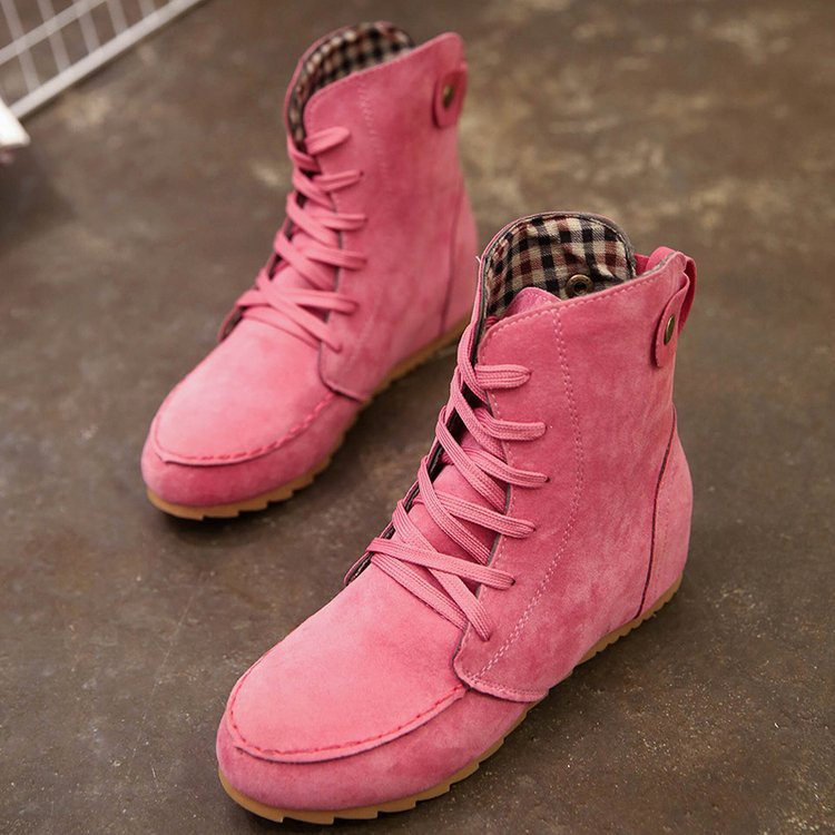 Flat Lace-Up Ankle Boots